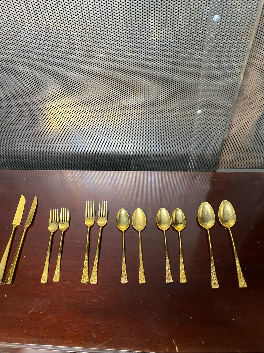 Vintage Stanley Roberts Stainless Japan Bouquet Gold Flatware